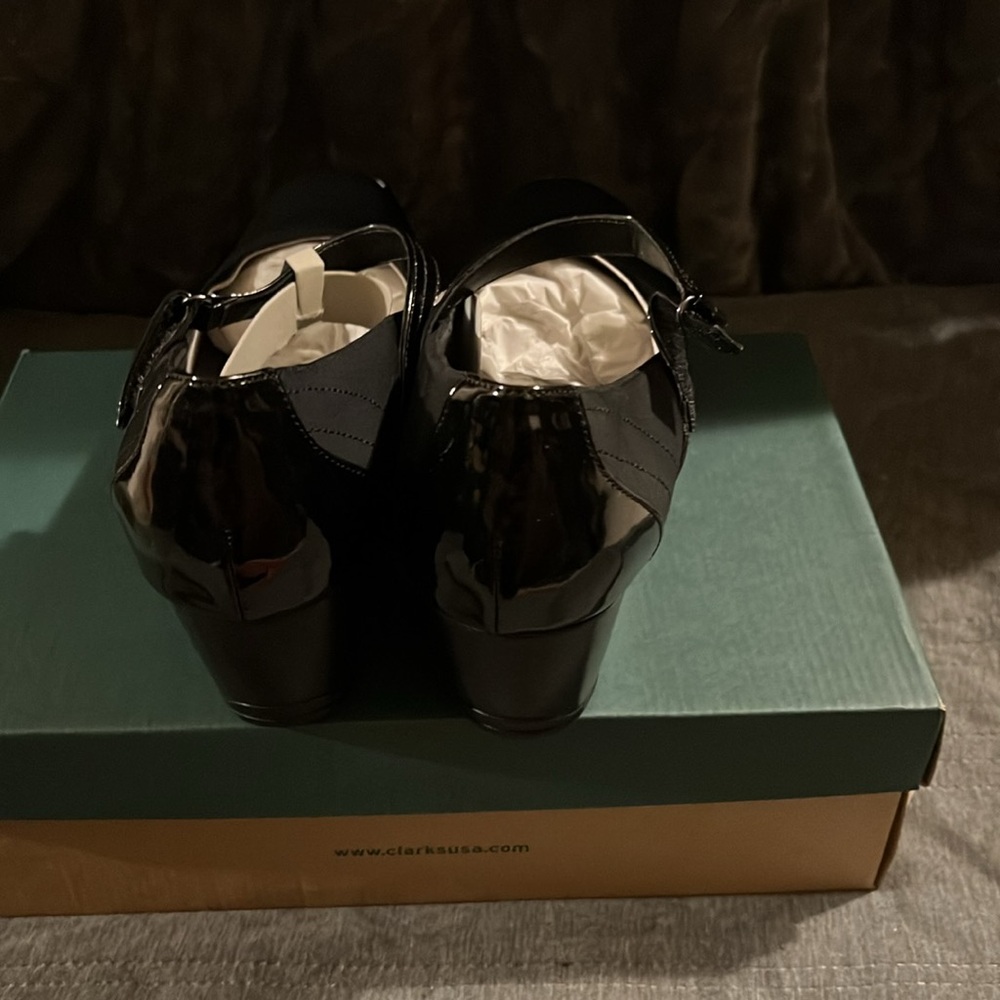 Clarks Women's Black Mary Jane Heels - Picture 3 of 5